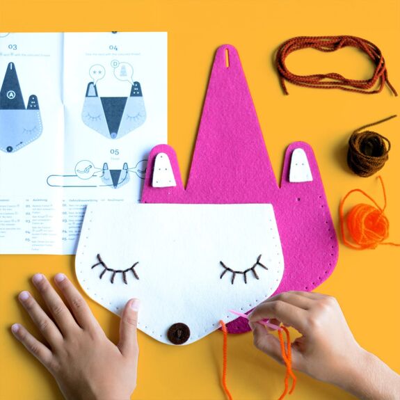 Kit da cucito per bambini per realizzare borsa a forma di Volpe